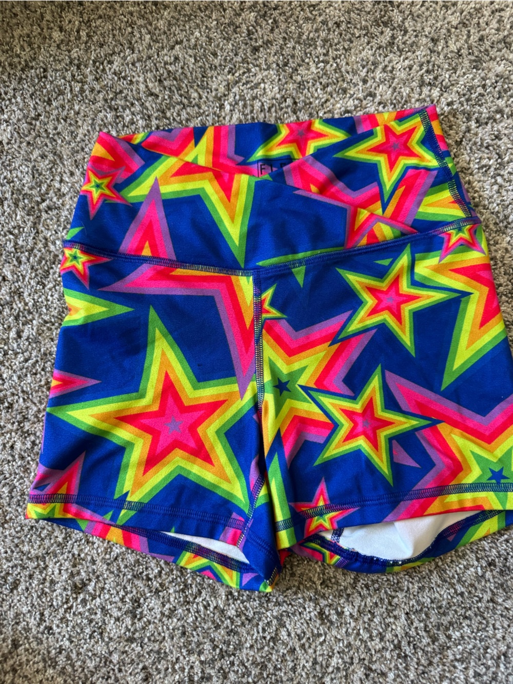 Fleo Women's Blue Neon Star Print Shorts
